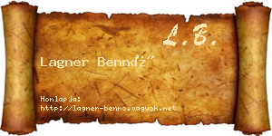 Lagner Bennó névjegykártya